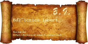 Bölcsics Imbert névjegykártya